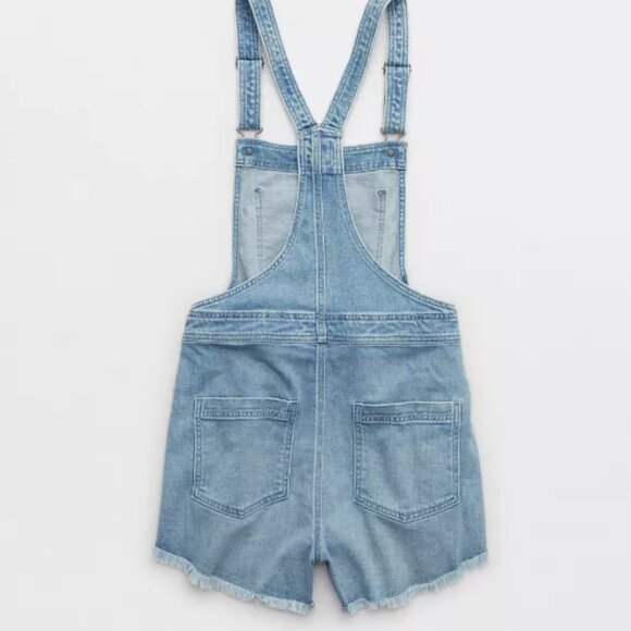 Aerie Denim Shortalls, Light Blue, xs - Picture 8 of 9